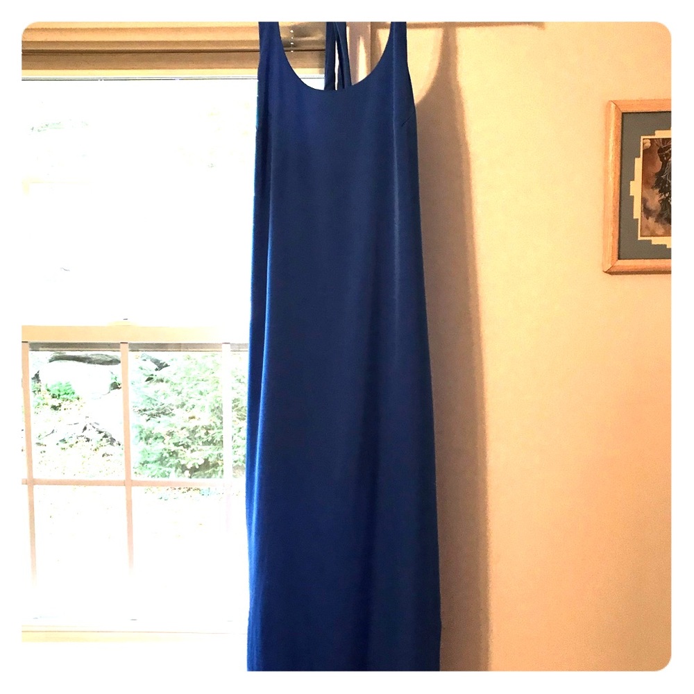 BCBG Long Blue Shimmer Dress